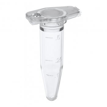 Пробірки мікроцентрифужні Safety-Cap, кришка з захистом, 0,5 мл, поліпропілен, натуральні, без РНКаз